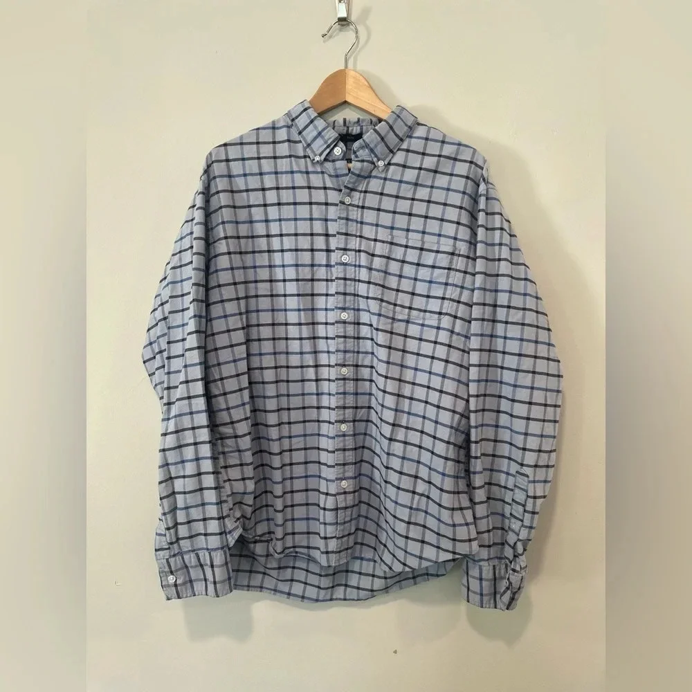 J.Crew Mens Slim Flex Plaid Oxford Preppy Size SZ XL